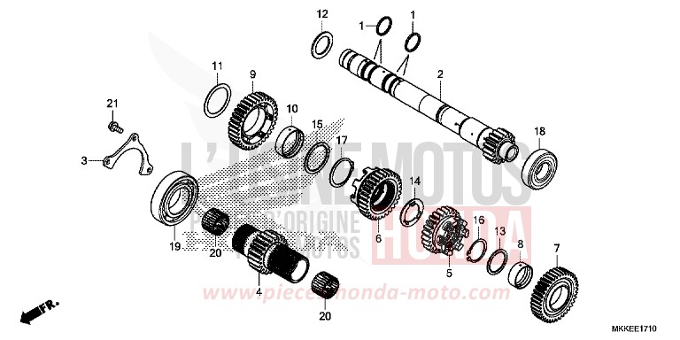 GETRIEBE (HAUPTWELLE) (CRF1000D/D2/DL/DL2) von Africa Twin MAT BALLISTIC BLACK METALLIC (NHA86) von 2019
